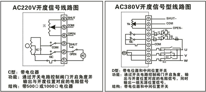 開度信號電動(dòng)執(zhí)行器接線圖